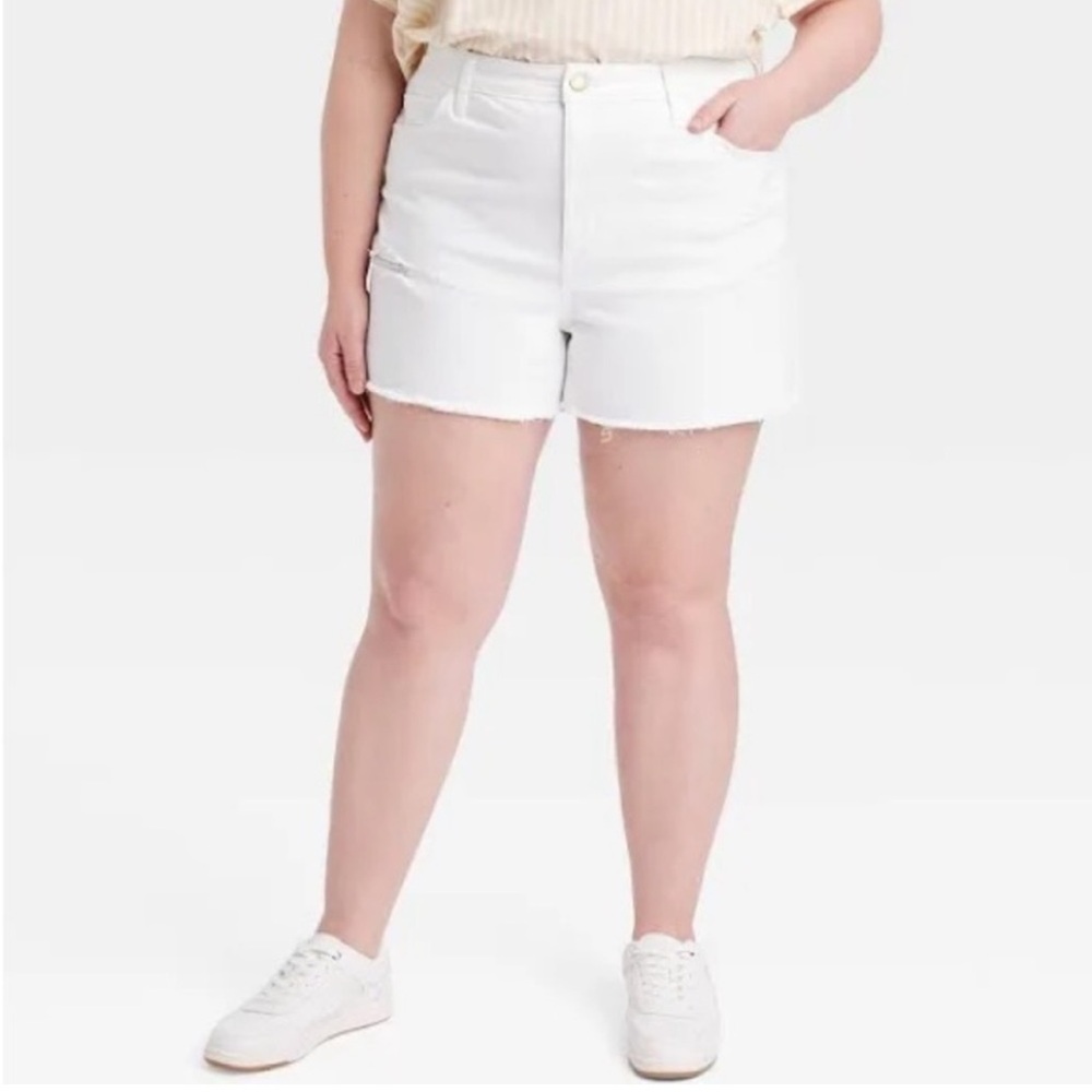 Universal Thread Distressed Highest Rise White Shortie Shorts
